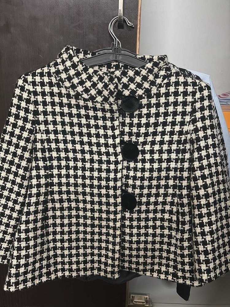 Houndstooth Cropped Jacket