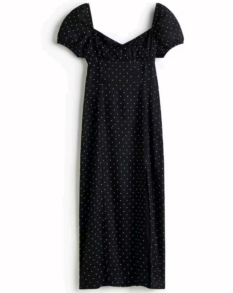 Black Dress with White Polka Dots