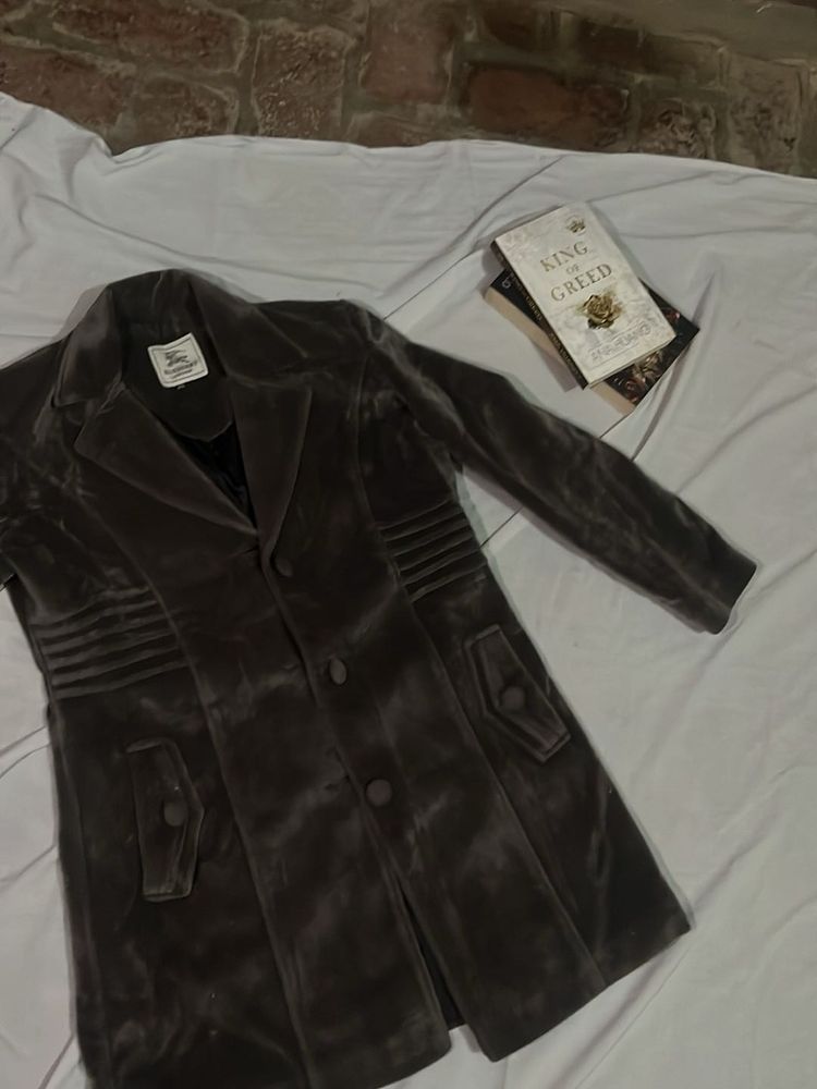 grey Velvet Coat