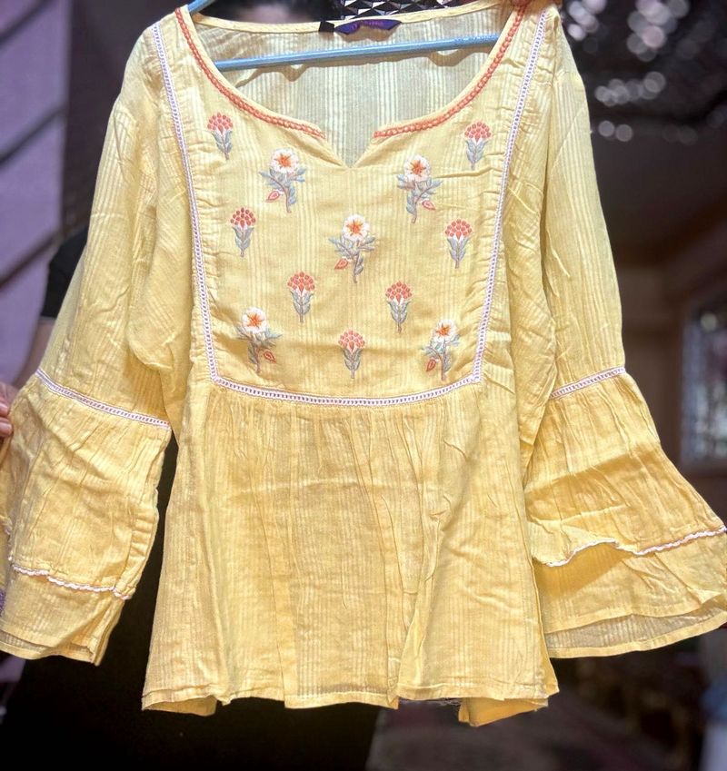 Srishti Brand Pure Soft Cotton Embroidered Top