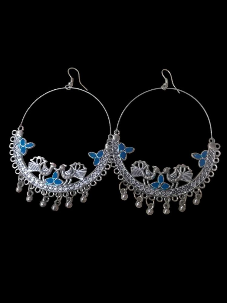 Peacock Hoop Earrings