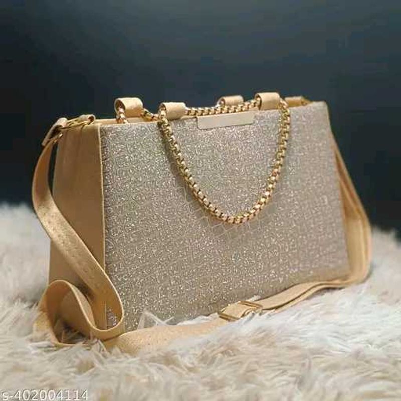 Elegant Gold Glitter Evening Bag
