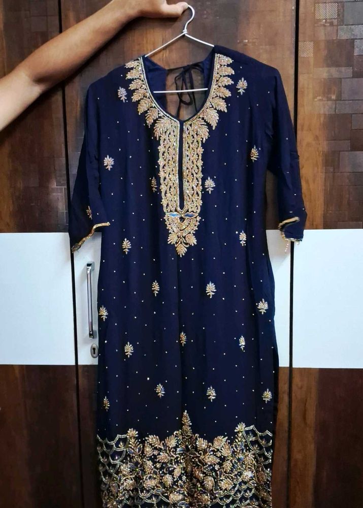 Elegant Navy Blue Kurta Only
