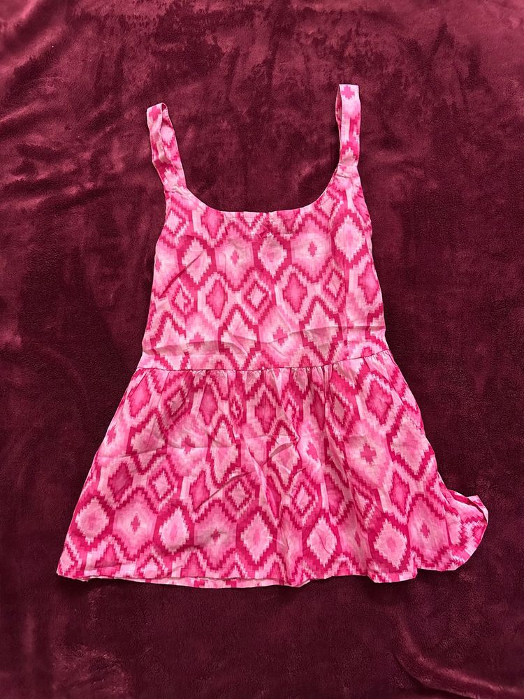 Pink Patterned Tank Top