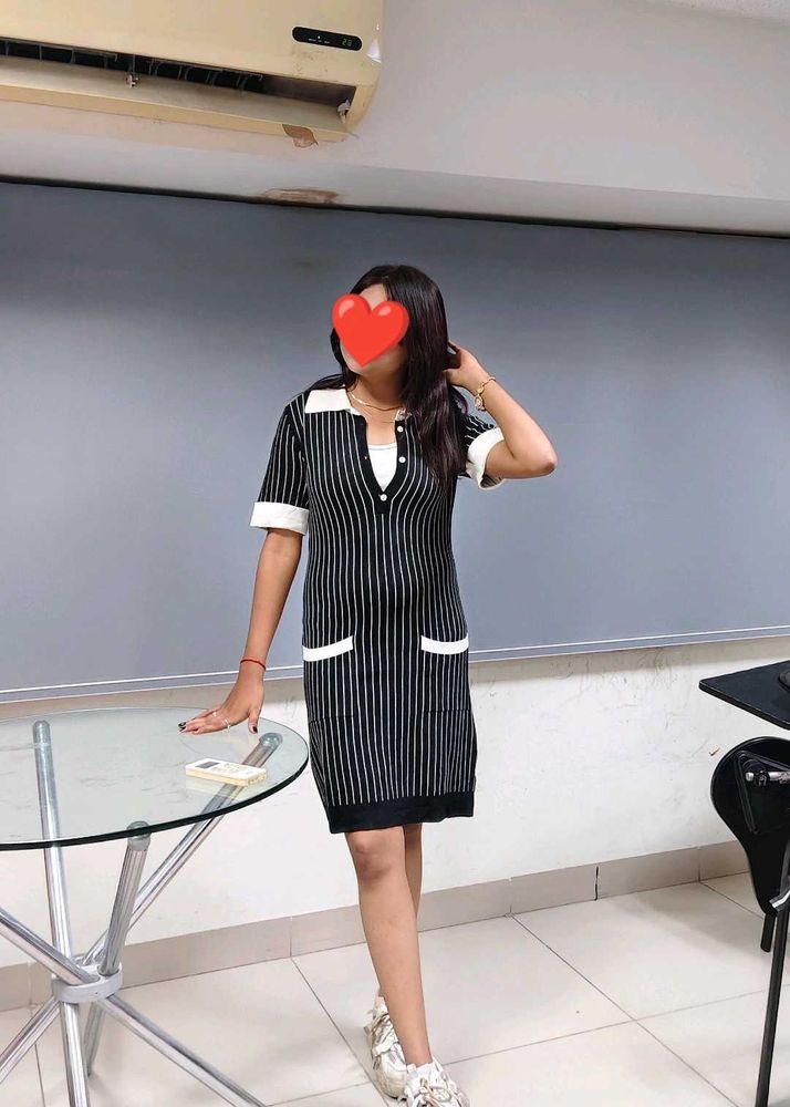 Striped Knit Mini Dress