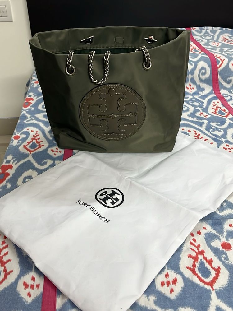 Tory Burch Olive Green Tote Bag