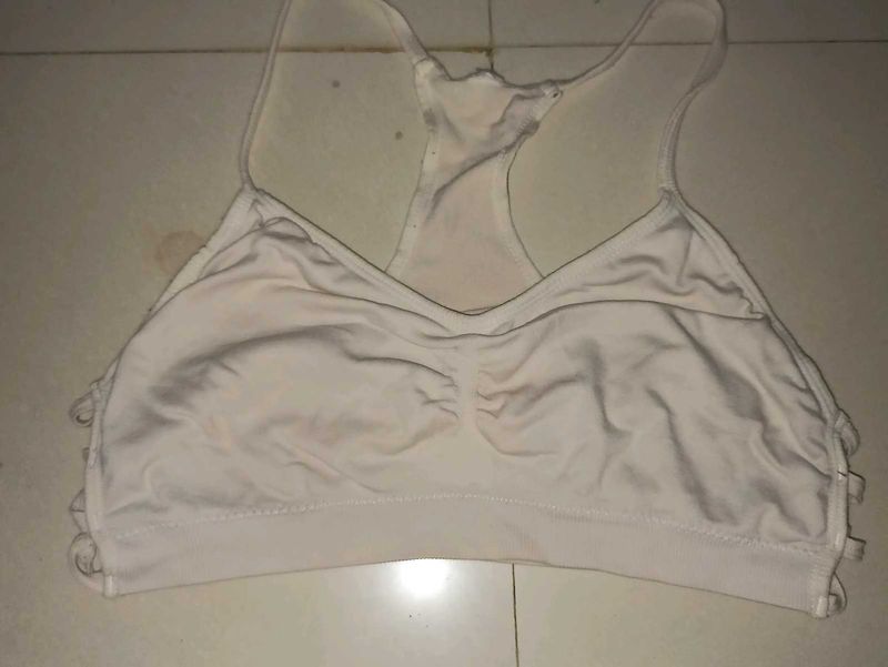 Comfy White Sports Bra Non Padded