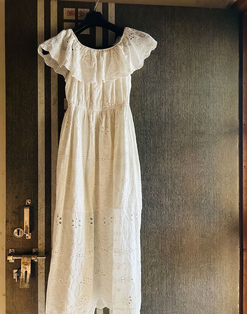 White Off Shoulder One Peice