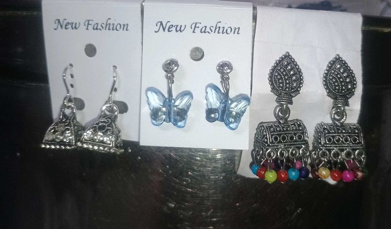 Earring Bundle: Jhumka, Butterfly, Bell Styles