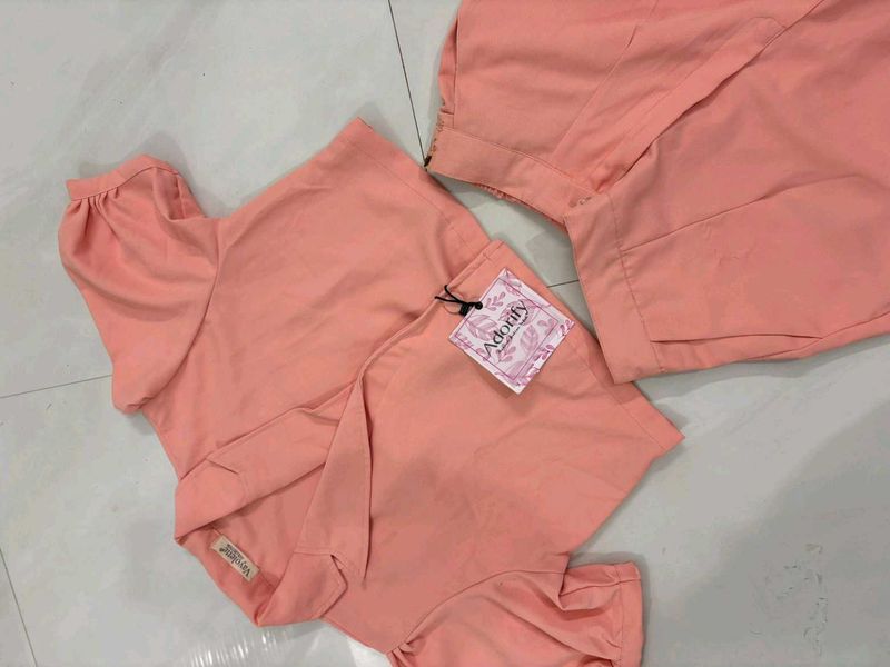 Peach coat set