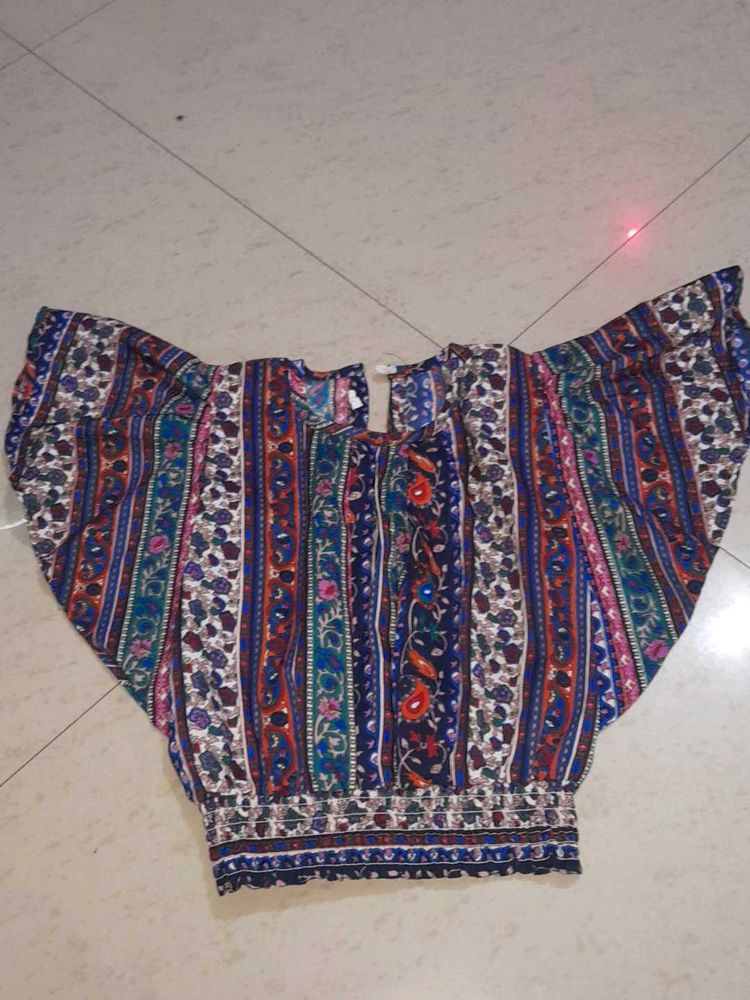 Boho Floral Print Top