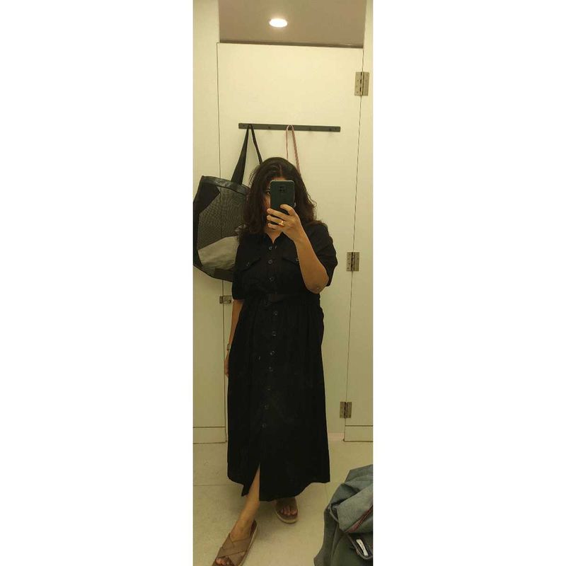 Black Shirt Dress with Belt