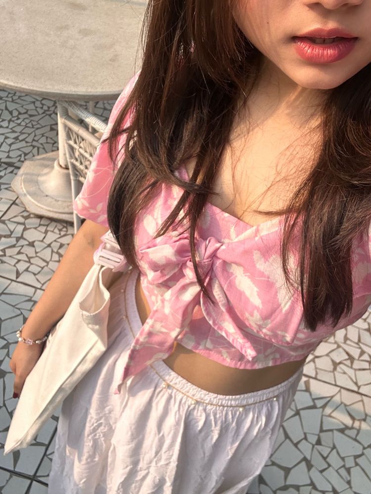 Aesthetic Pink Crop Top