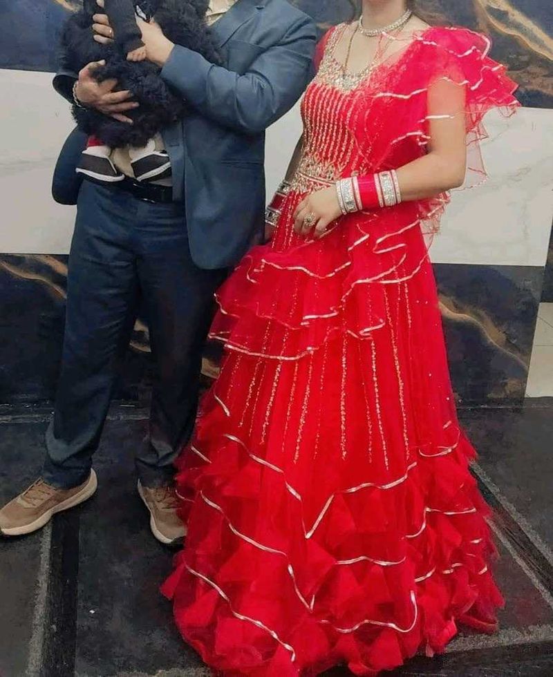 Red Ruffled Lehenga Choli