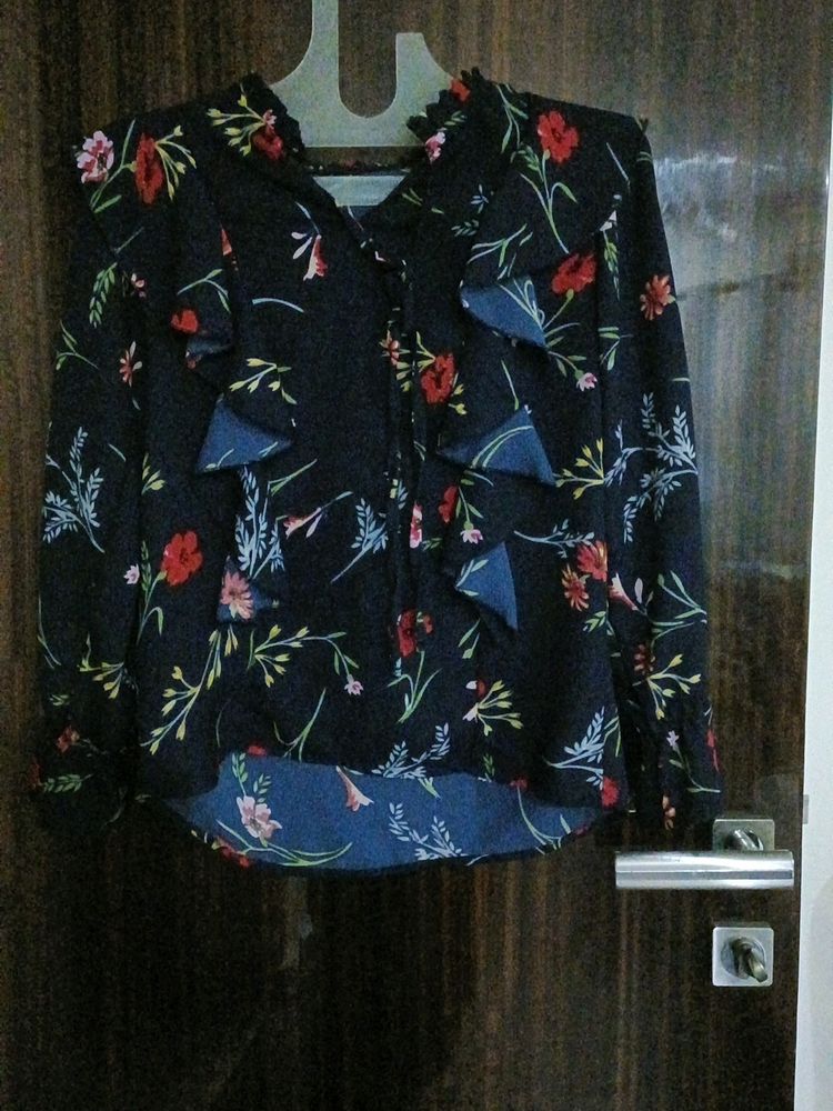Blue Flowery Top