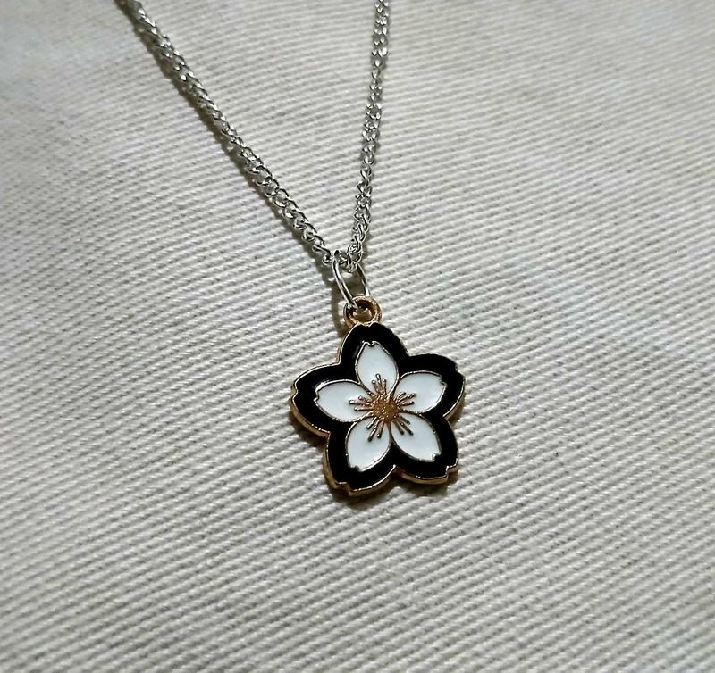 Sakura Noir- Minimalist Cherry Blossom Pendent⚘️