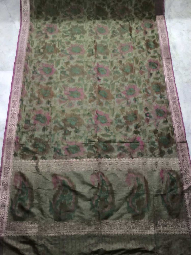 Elegant Floral Silk Saree