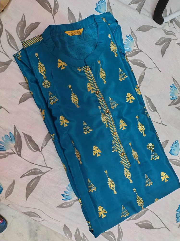 Aurelia Blue Printed Kurta