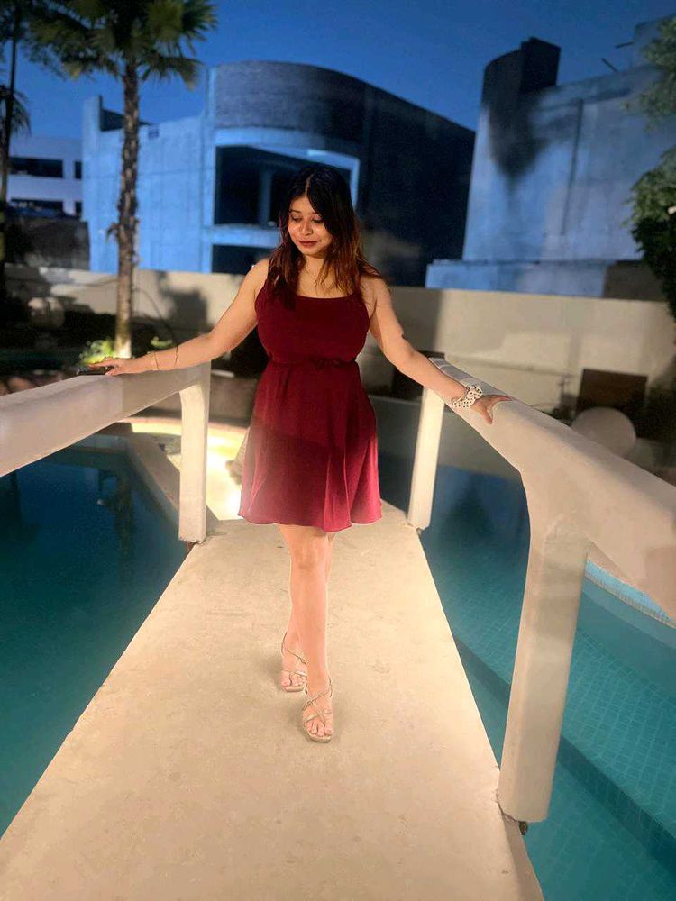 Burgundy Party Dress