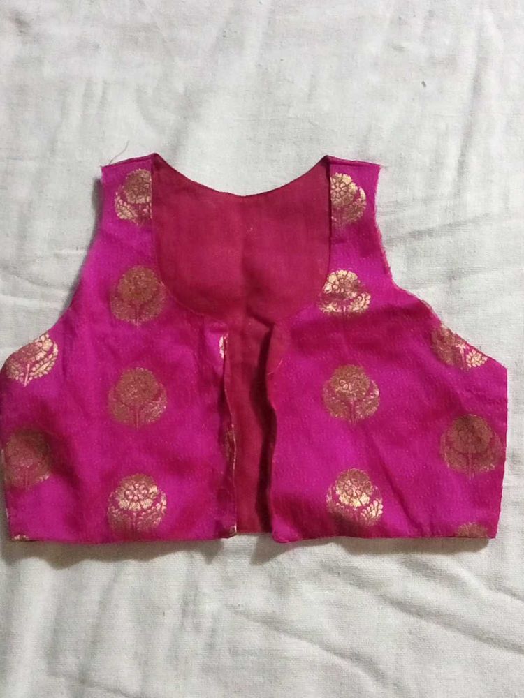 Pink &amp; Gold Brocade Ethnic Top