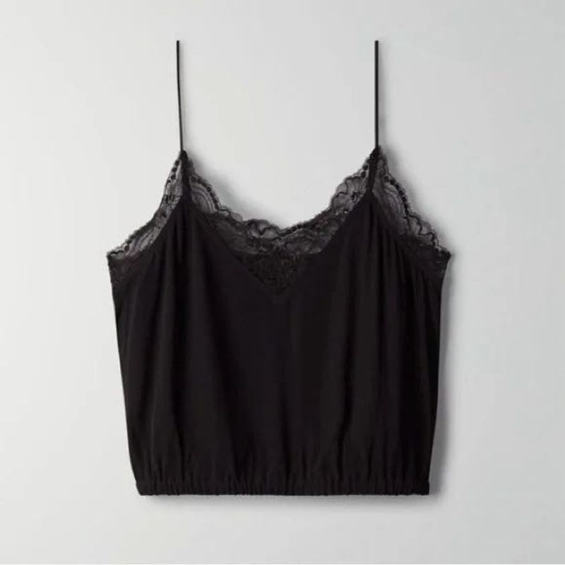 Black Lace Trim Cami