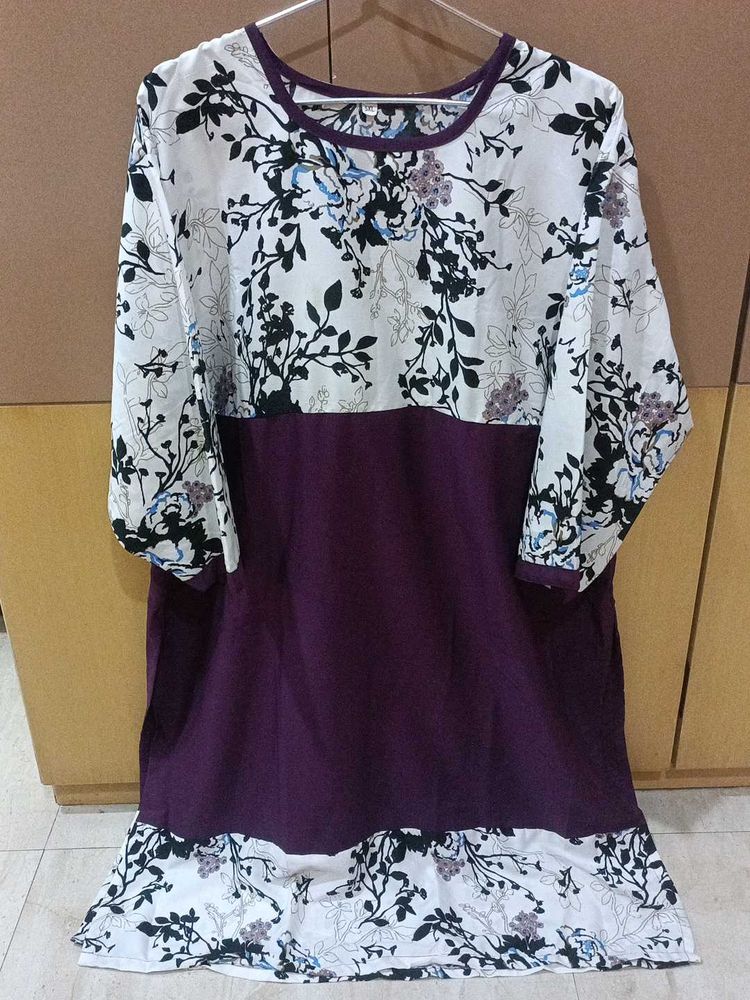 Stylish Printed Floral Crepe Kurti