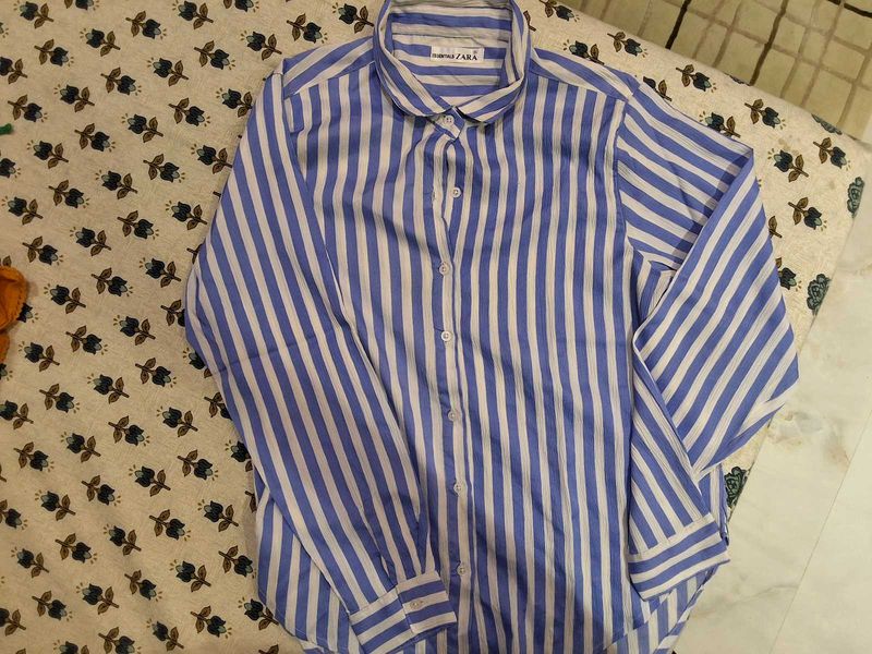 Blue And White Striped Shirt