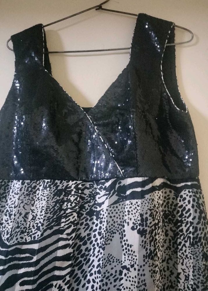 Sequin &amp; Print Dress