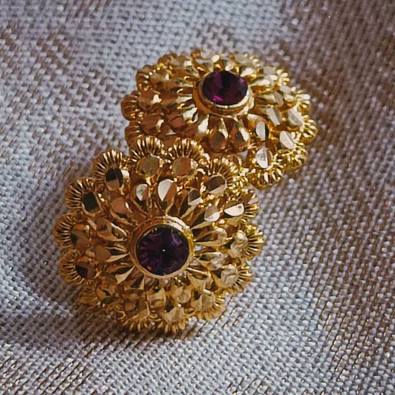 Purple Stone Centre Studs