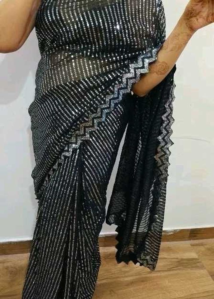 Sparkly Striped Saree