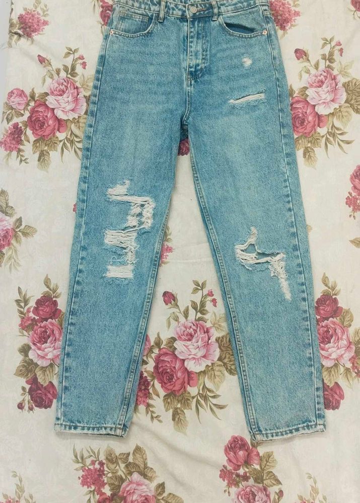 Ripped High-Waisted Jeans