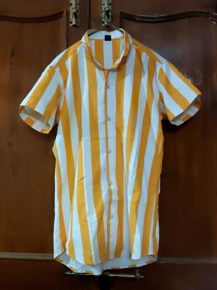 Striped Yellow &amp; White Shirt
