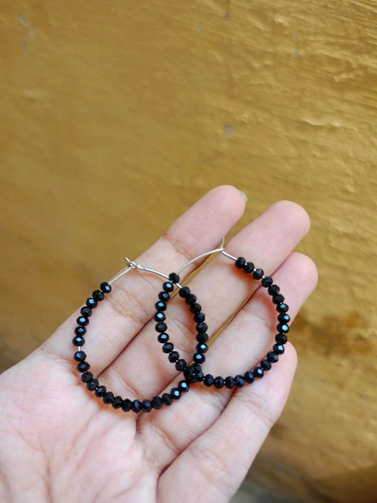 Black Hoop Earrings