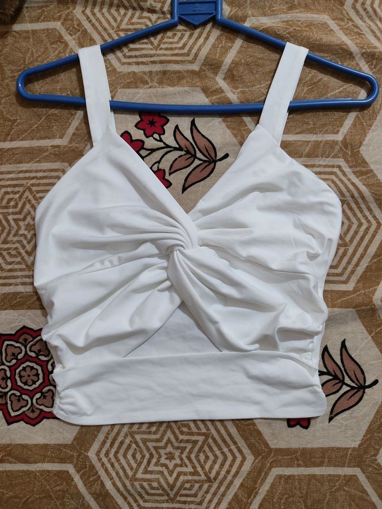 Sleeveless Front Cut-out Crop Top