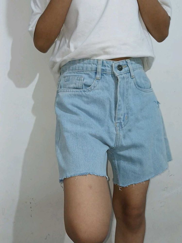 Light Wash Denim Shorts
