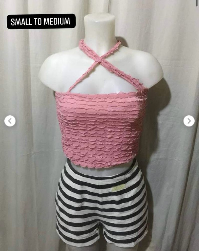 Pink Halter Crop Top