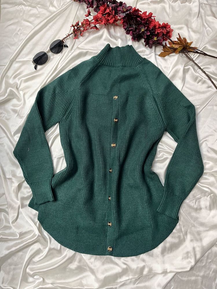 Stylish Green Knit Sweater