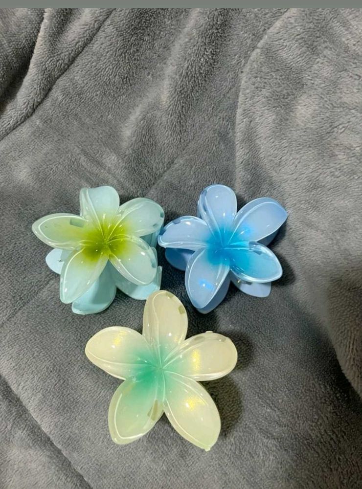 Flower Hair Clips (Set of 3)