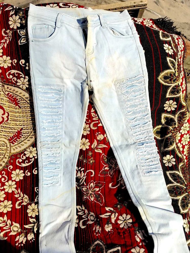 Denim Scratches Jeans