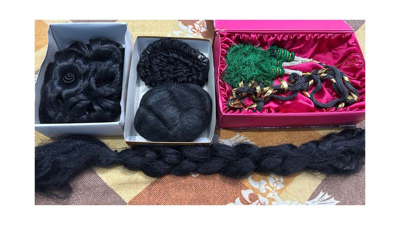 4 FAKE HAIR &amp; 1 PUANJABI PARANDA(5 Pieces)