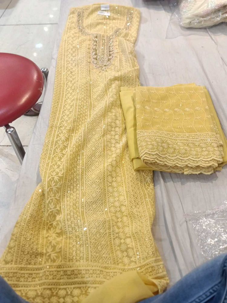 Elegant Yellow Dress Material