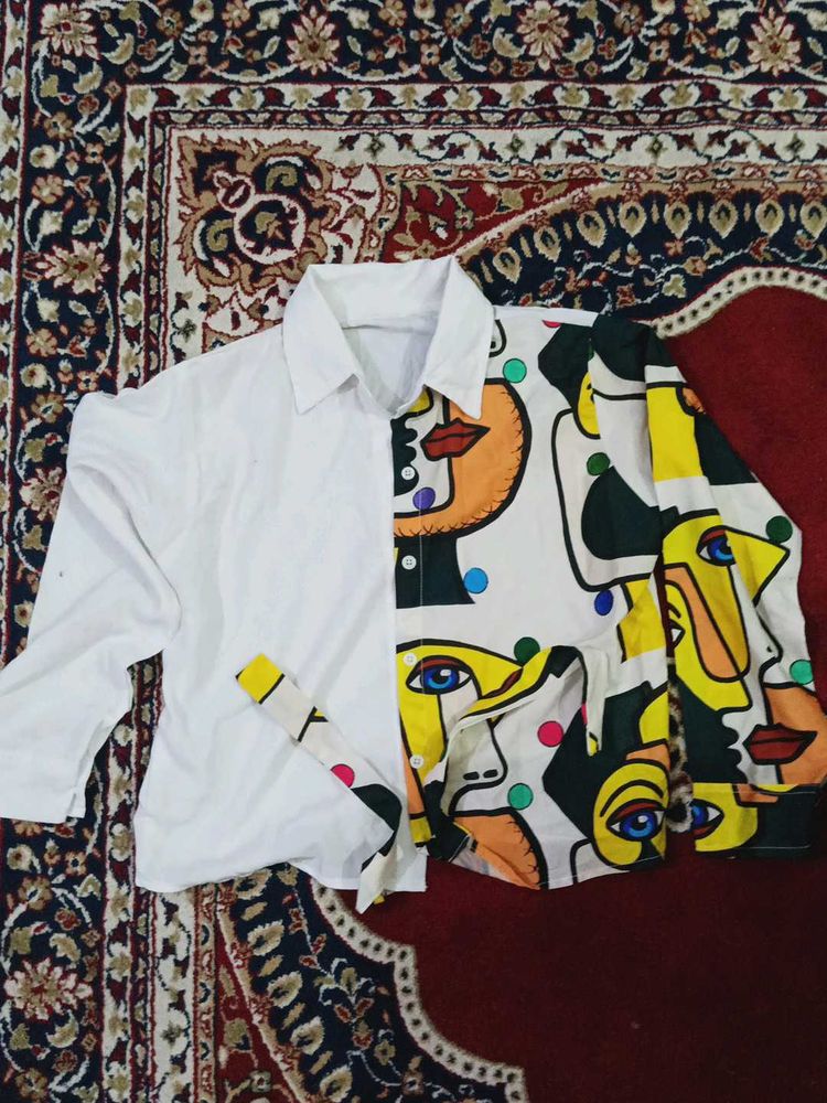 Abstract Print Long Sleeve Shirt