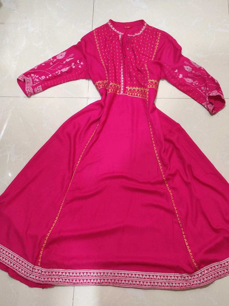 W Elegant Pink anarkali kurta