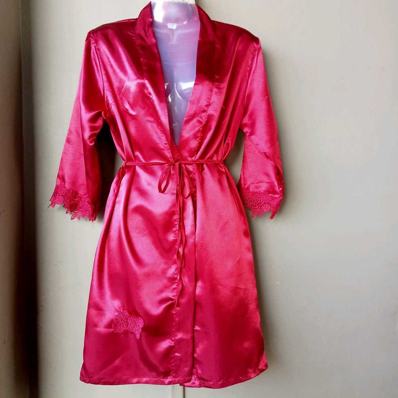 Silky Pink Robe