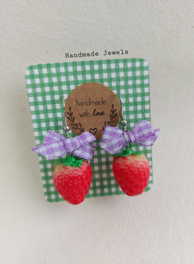 Strawberry Bow Earrings