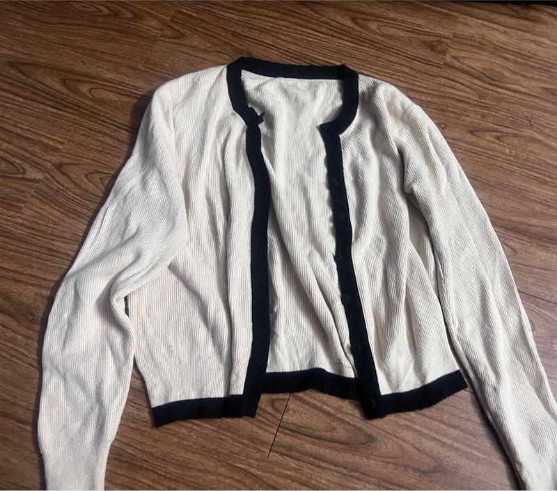 Cardigan with Black Trim