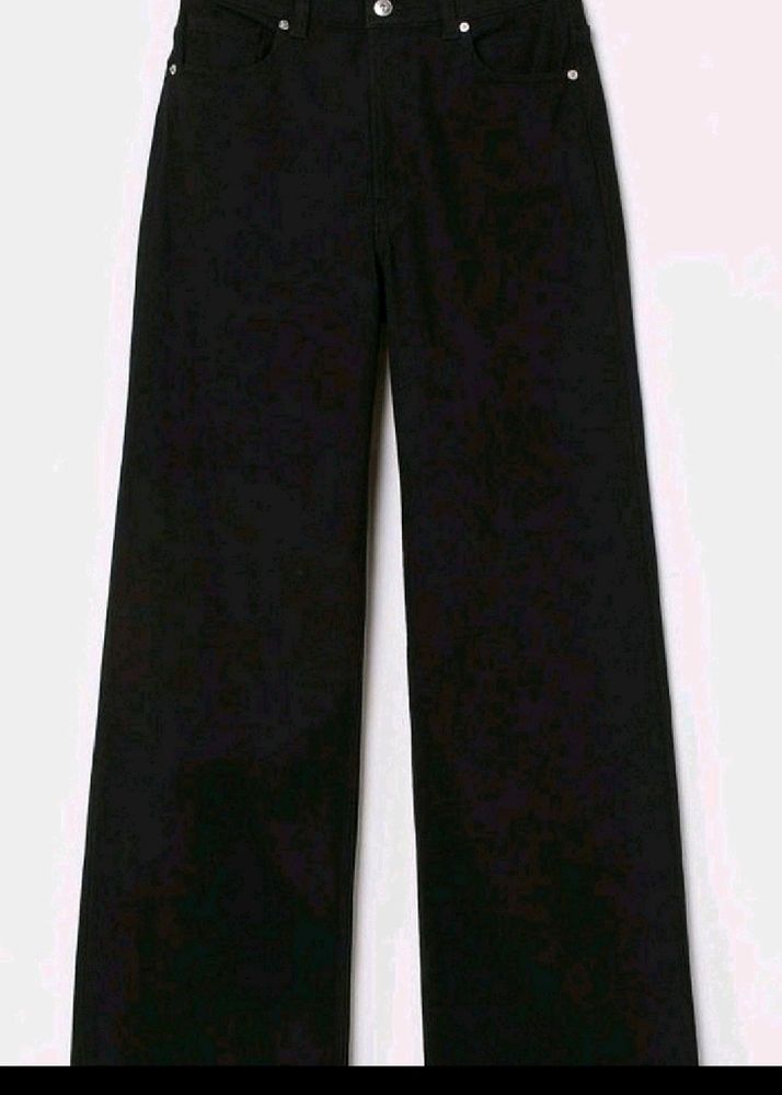 black wide leg jeans