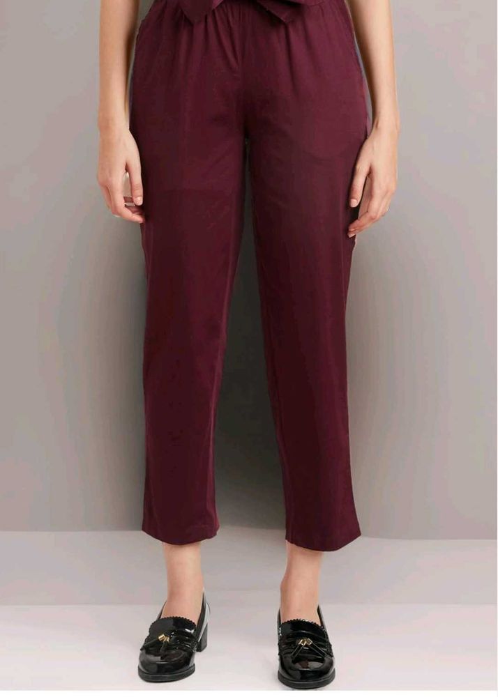 Burgundy Casual Pants