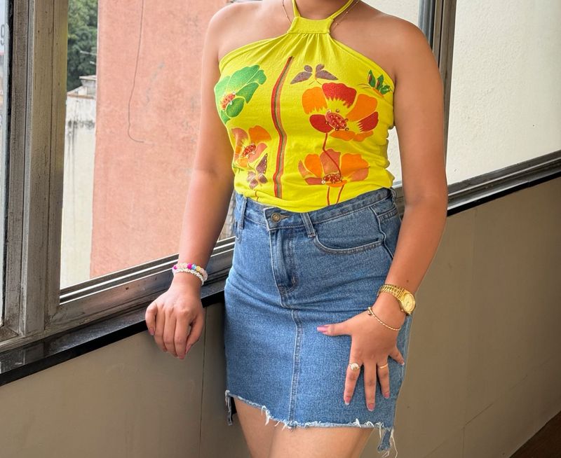 Floral Print Halter Top