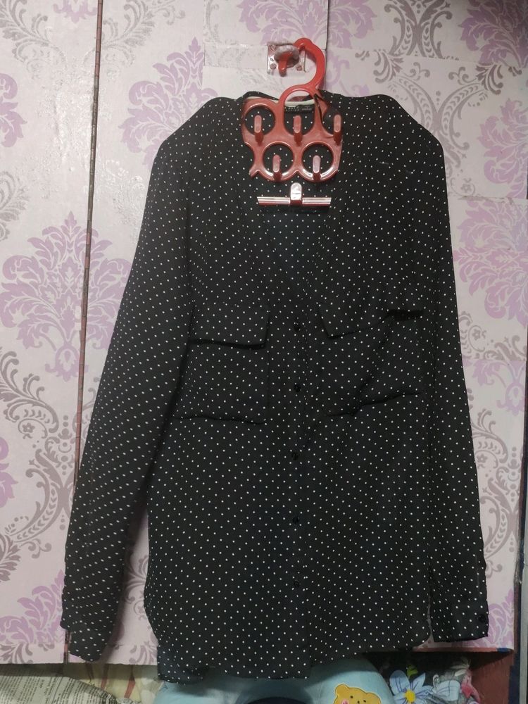 Black And White Polka Dotted Shirt